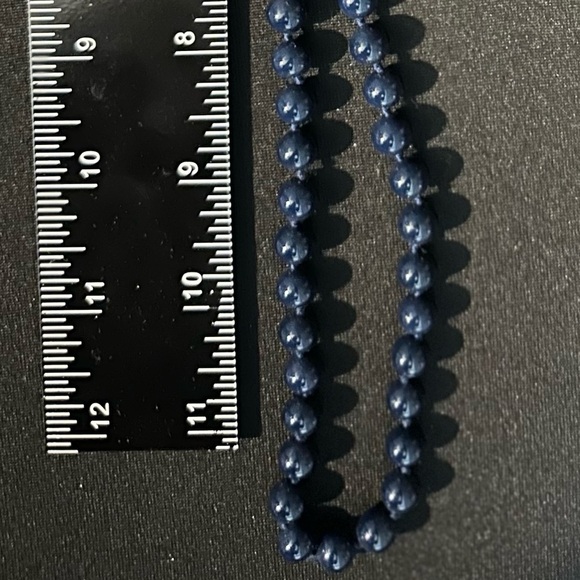 Blue aventurine 8mm beaded necklaces with gold hardware approx 24” long. - Picture 3 of 4